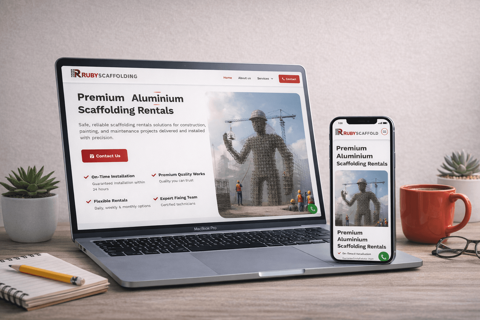 Ruby Scaffolding – Construction Services Website